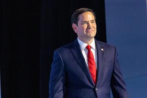 Marco Rubio on stage July 16 at the 2024 Republican National Convention in Milwaukee.  