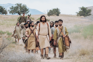 Jonathan Roumie as Jesus and other actors portraying the disciples are seen during Season 4 of ‘The Chosen.’