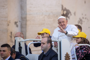 Pope Francis greets pilgrims at his general audience on Wednesday, Nov. 27, 2024, at the Vatican.