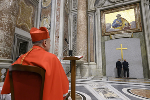 The traditional ceremony to verify and ascertain that the Holy Door, closed during the last holy year, is intact, sealed and ready to be reopened at the beginning of Jubilee 2025 was led by the archpriest of St. Peter’s Basilica, Cardinal Mauro Gambetti on Dec. 2, 2024.