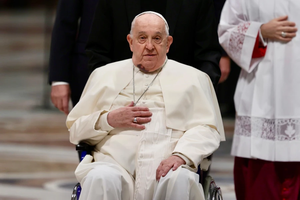 Pope Francis arrives for a consistory at St. Peter's Basilica, Vatican City, Dec. 7, 2024.
