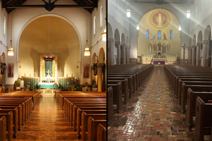 St. Benedict Church in Baltimore, Maryland (left) and St. Benedict Church in Richmond, Virginia.