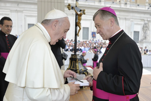 Pope Francis with Archbishop Blase Cupich of Chicago on Sept. 2, 2015.