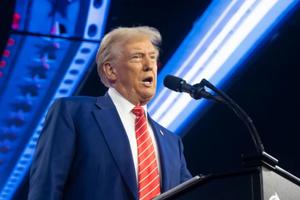 President-elect Donald Trump speaks during Turning Point USA’s AmericaFest at the Phoenix Convention Center on Dec. 22, 2024, in Phoenix.