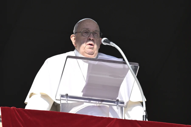 Pope Francis speaking to the crowd gathered on St. Peter's Square, Jan. 1, 2025.