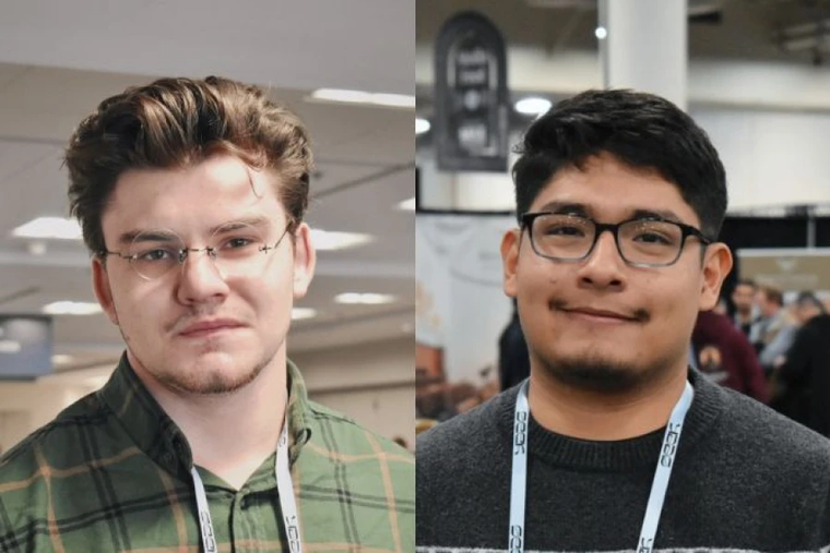 At the 2025 SEEK conference in Salt Lake City, Isaac Smith (left), a member of the Church of Jesus Christ of Latter-day Saints (LDS), and Alex Tarrios, a Pentecostal Christian, each found themselves seeking Christ, finding encouragement and support in the community they found there.