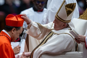 Cardinal Pablo Virgilio David receives his cardinal’s hat on Dec. 7, 2024.