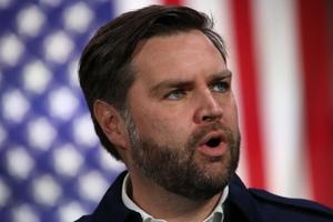 U.S. Vice President JD Vance speaks during a visit to East Palestine, Ohio, on Feb. 3, 2025. 