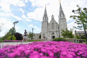 The St. Thomas of Villanova Church is seen on the campus of Villanova University on May 8, 2025, in Villanova, Pennsylvania. Robert Francis Prevost, a Villanova 1977 graduate, was elected the first pope from the United States on May 8, 2025, picking the papal name Leo XIV. 