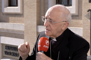 Cardinal Fernando Filoni speaks to EWTN News in Rome, Friday, May 9, 2025