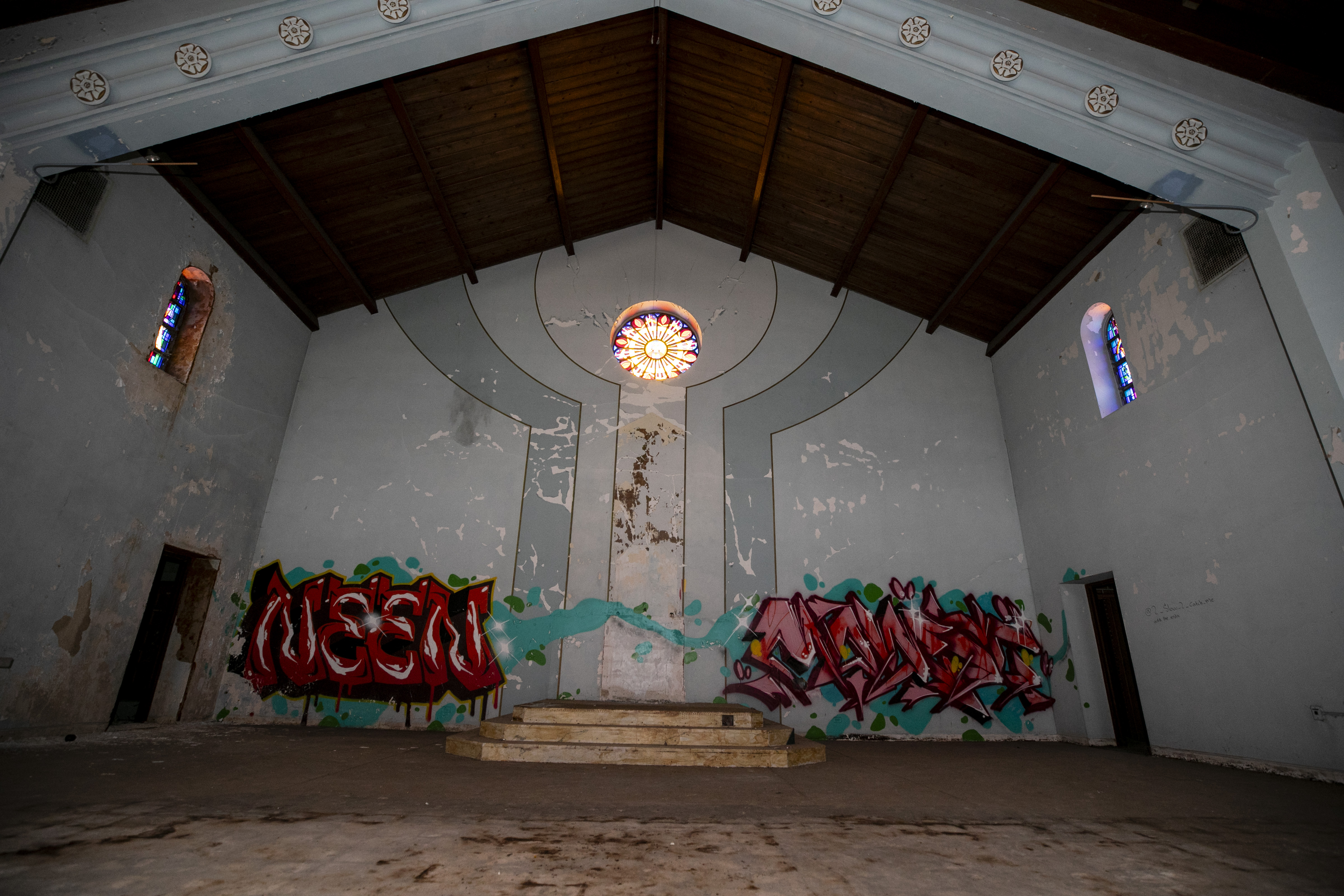 With its last mass in 2012, St. Mary’s Church in the Riverdale neighborhood has seen more graffiti than confessions over the last decade, in Chicago, on Friday May 9, 2025.