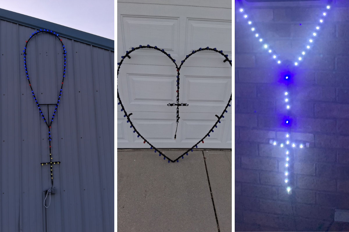 Lighted rosaries trio