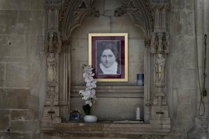 Portrait of St. Thérèse of Lisieux, in Saint-Pierre Cathedral, Lisieux, France, May 1, 2025