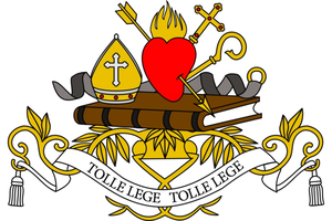 The classic coat of arms of the Order of St. Augustine