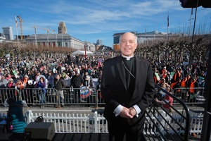 Archbishop Salvatore Cordileone at the San Francisco walk for life on Jan. 21, 2023.