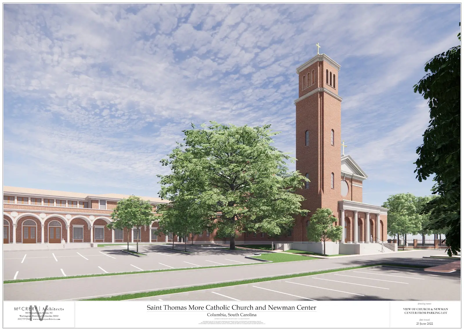 Rendering of St. Thomas More Church at the University of South Carolina