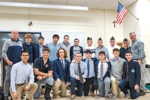 The Seton Hall Prep Veterans Service Club members share camaraderie with veterans. 