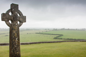 Irish high cross at the Rock of Cashel in County Tipperary, Ireland.
