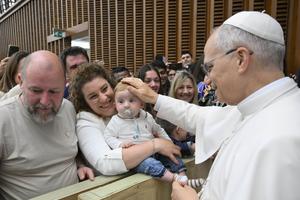 Pope Leo XIV greets the faithful May 24, 2025, during an audience with officials of the Roman Curia and employees of the Holy See, of the Governorate of Vatican City State and of the Vicariate of Rome, and their families.