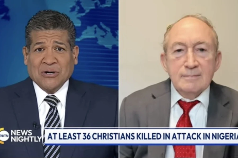 Doug Burton of Truth Nigeria speaks to “EWTN News Nightly” anchor Erik Rosales on May 27, 2025, about the brutal massacre in Nigeria that occurred May 25.