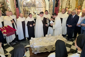 The case containing the body of St.Teresa of Ávila after an extraordinary public exposition in 2025