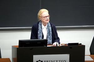 Mary Ann Glendon delivers her lecture on April 28, 2025.