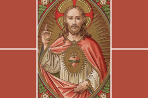 Sacred Heart of Jesus, Neo-Gothic devotional image from 1900 or before