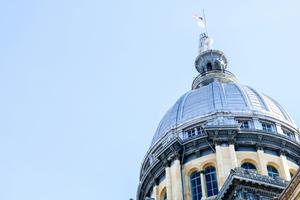 Exterior close-up of the Illinois Capitol dome