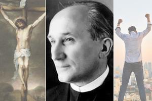 Left: Bartolomé Estebán Murillo, “The Crucifixion,” ca. 1675; Center: Romano Guardini in 1920