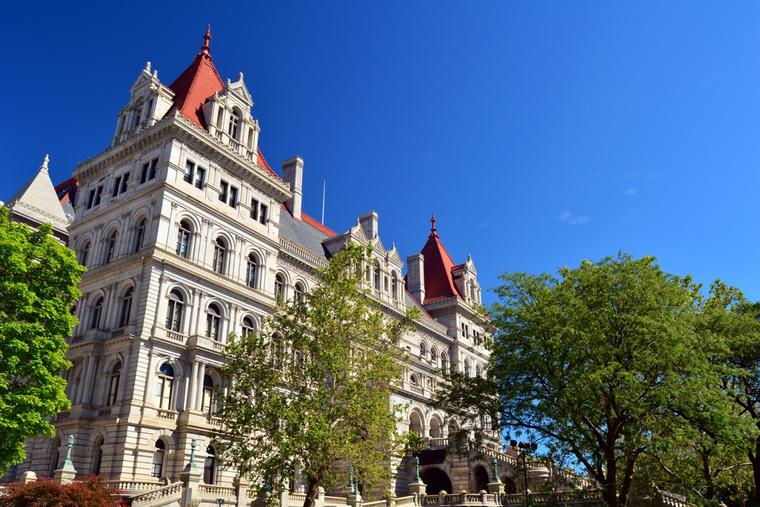 The New York state capitol in Albany.