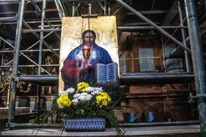 Church of the Most Holy Apostles Peter and Paul in Lviv, Ukraine where most funerals take place for the Ukrainian soldiers who have lost their lives in battle during the ongoing war. 