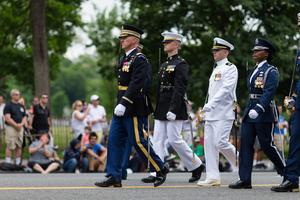 Uniforms of the United States Army, Marines, Navy and Air Force.
