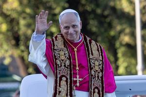 Pope Leo XIV outside St. John of Lateran on May 25, 2025.