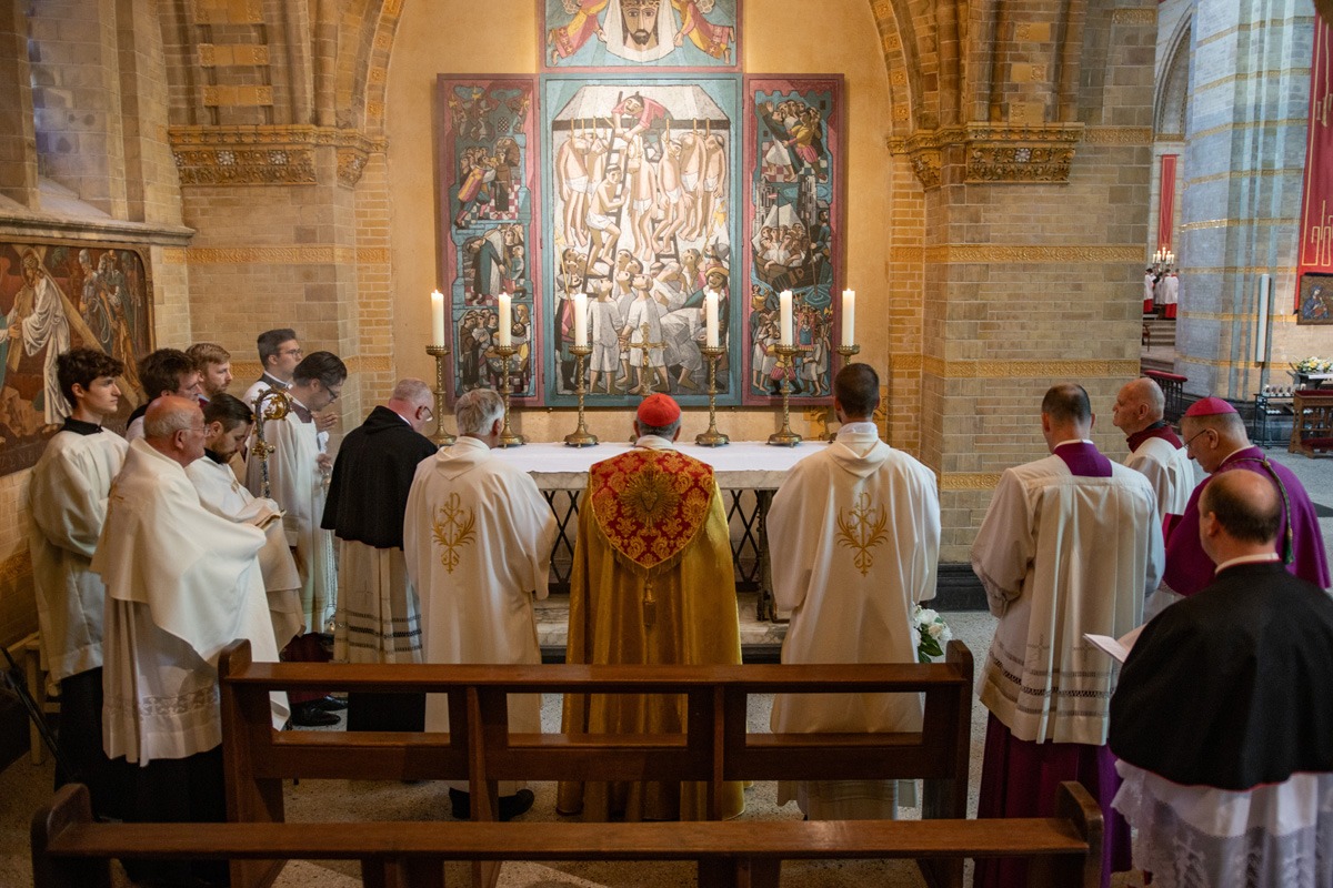 A prayer is said after the relic is placed beneath the altar. 