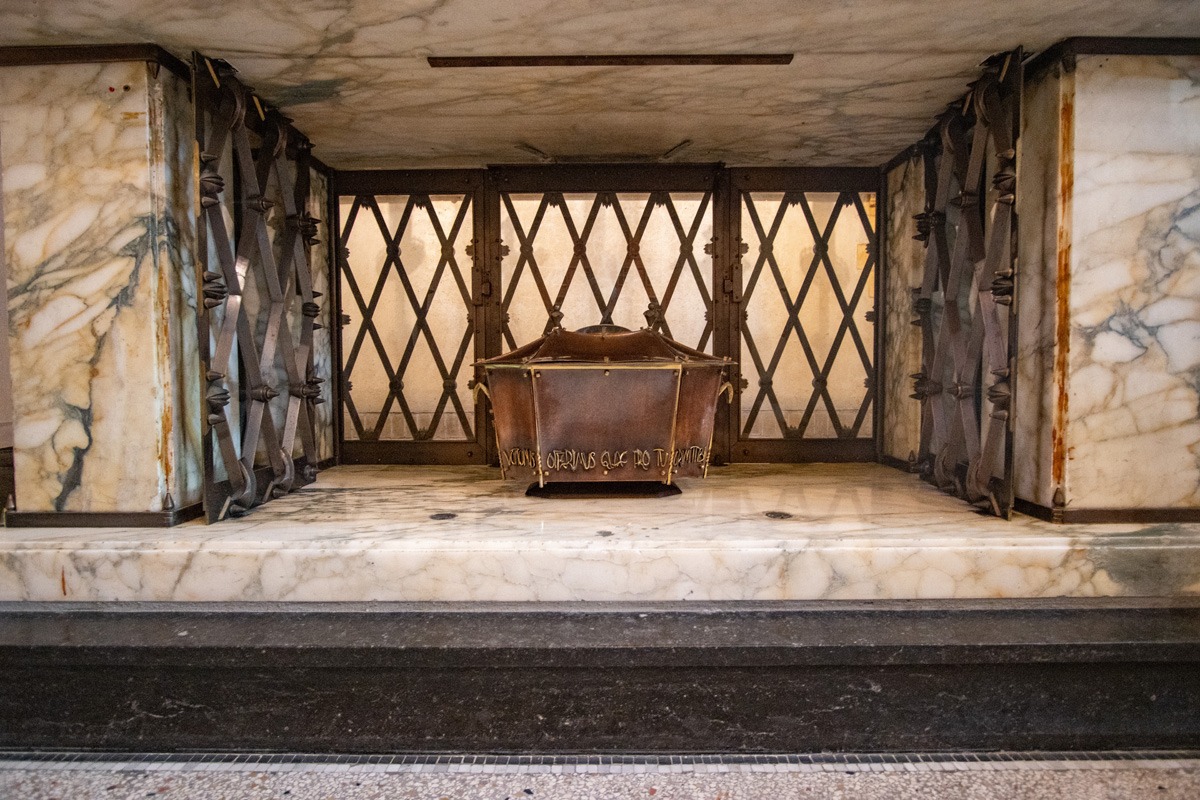 Relics placed beneath the altar. 