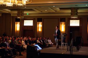Founder John Cannon speaks at the September 2024 SENT Summit. 