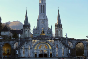 Mosaics by alleged abuser Father Marko Rupnik are displayed throughout the shrine in Lourdes, France.