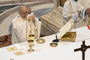 Pope Leo XIV celebrates Mass for the Jubilee of Sport on June 15, 2025, in St. Peter’s Basilica at the Vatican.