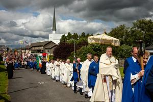 Archbishop Eamon Martin consecrates Ireland to the Sacred Heart of Jesus at Knock Shrine. 