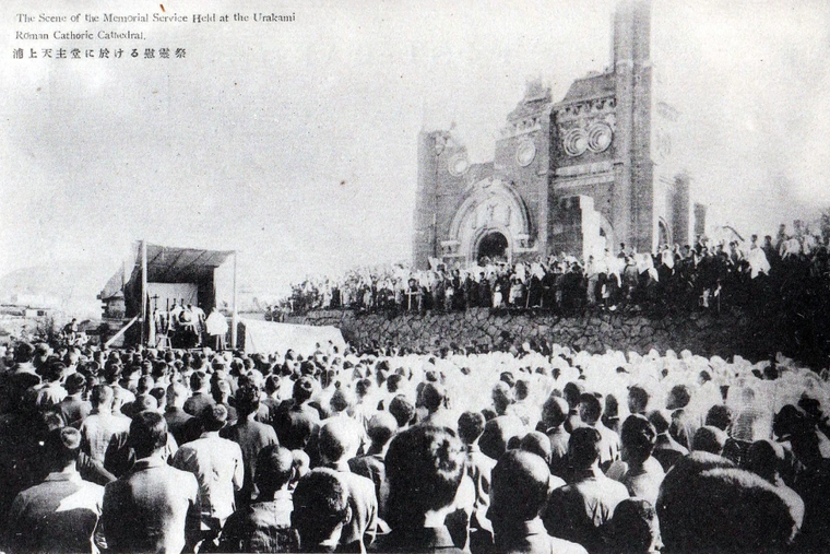Mass at a cathedral in Nagasaki, Japan, after the U.S. dropped a nuclear weapon on the city in August of 1945. The Japanese bishops asked for international nuclear disarmament in a June 20, 2025, letter.