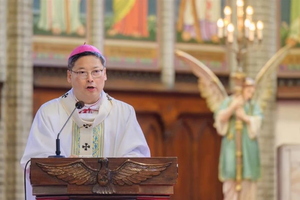 Archbishop Peter Chung Soon-Taick delivers his homily at the Mass for a Day of prayer for National Reconciliation and Unity at Myeongdong Cathedral on June 22, 2025, in anticipation of the 75th anniversary of the start of the Korean War on June 25.
