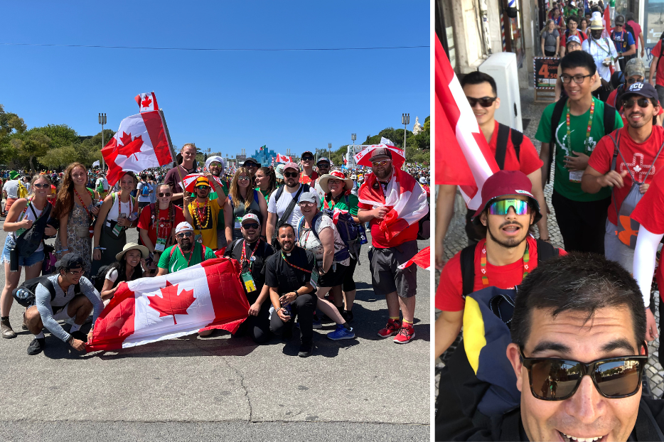 Father Cristino Bouvette leads a pilgrimage with young people from his diocese to World Youth Day 2023 in Lisbon.