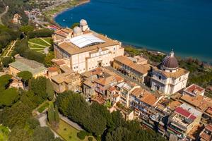 Aerial shot of Castel Gandolfo.
