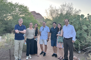 Various award-winning members of the EWTN News team are shown here in Phoenix, including National Catholic Register Editor-in-Chief Shannon Mullen, EWTN News Special Initiatives Director Jeanette DeMelo, EWTN News Director of Digital Strategy and Social Media Úrsula Murúa, National Catholic Register Managing Editor Tom Wehner, Catholic News Agency reporter Kate Quiñones, and Catholic News Agency Editor-in-Chief Ken Oliver-Méndez,