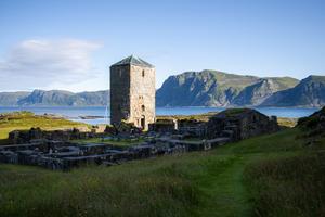 The ruins of the Benedictine monastery on Selja on July 5
