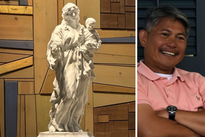 Above is a photo of a new statue of Mother of Fairest Love taken by Val Creus two days before he died.