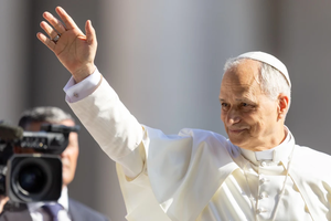 Pope Leo XIV greets pilgrims at the Wednesday general audience in St. Peter’s Square on June 25, 2025.