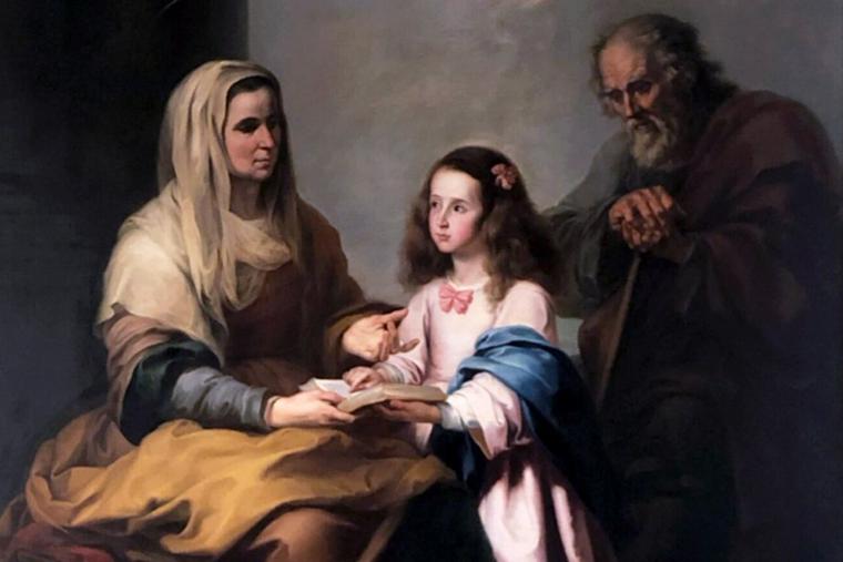 Vicente López Portaña, « Les saints Anne et Joachim et l'éducation de la Vierge », ca. 1828-1831, Musée diocésain d'art sacré, Orihuela, Espagne