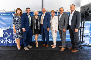 Left to right: Cathleen Davey, president, Holy Name Foundation; Jeffrey A. Brown, acting commissioner for the New Jersey Department of Health; Joan Noble, Douglas M. Noble Family Foundation; Michael Maron, president and CEO of Holy Name Medical Center; U.S. Rep. Nellie Pou; New Jersey state Sen. Paul A. Sarlo; and New Jersey state Sen. Joseph A. Lagana.