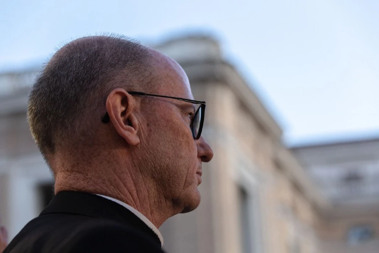 Bishop James Conley of Lincoln, Nebraska (pictured in St. Peter’s Square in 2019) criticized the University of Nebraska for allowing a student to mock the Mass in a drag show. 